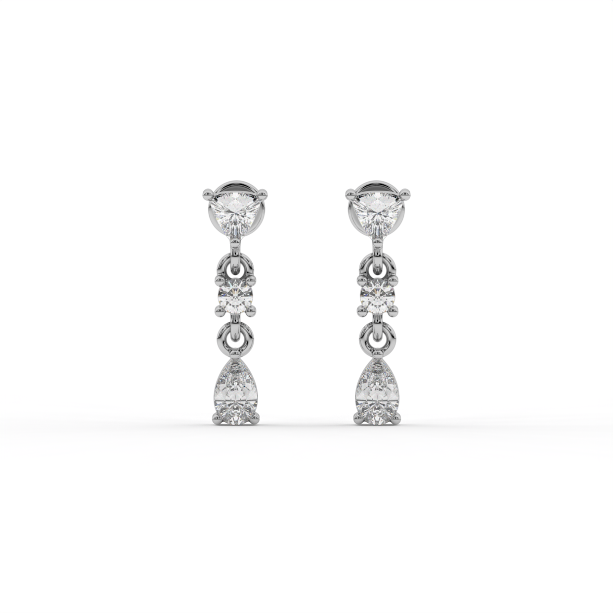 Trillion Pear Lab Grown Diamond Earrings image 3
