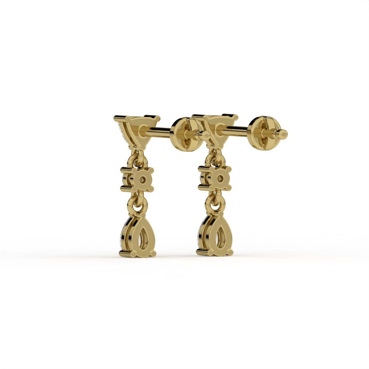 Trillion Pear Lab Grown Diamond Earrings image 4