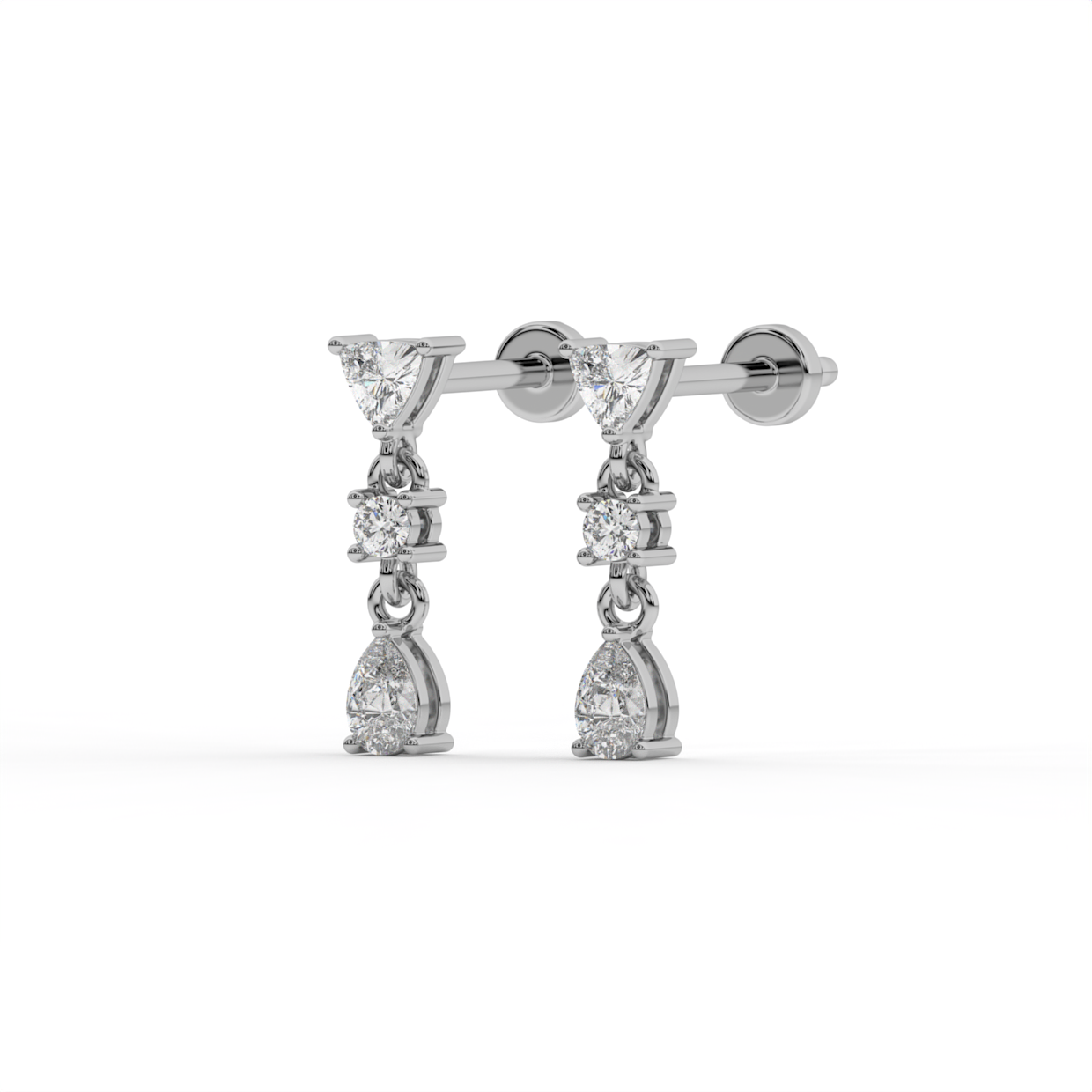 Trillion Pear Lab Grown Diamond Earrings image 6