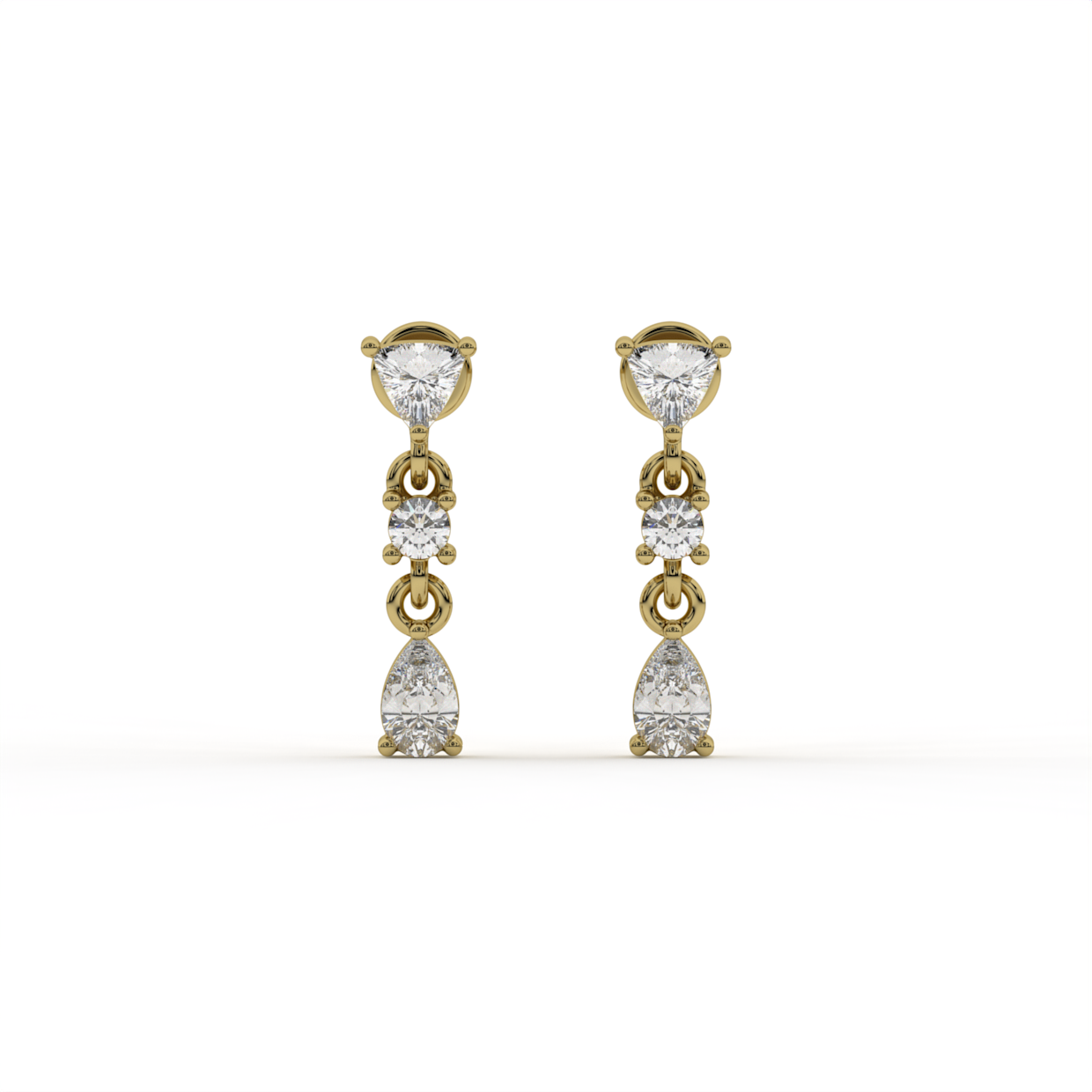 Trillion Pear Lab Grown Diamond Earrings image 8