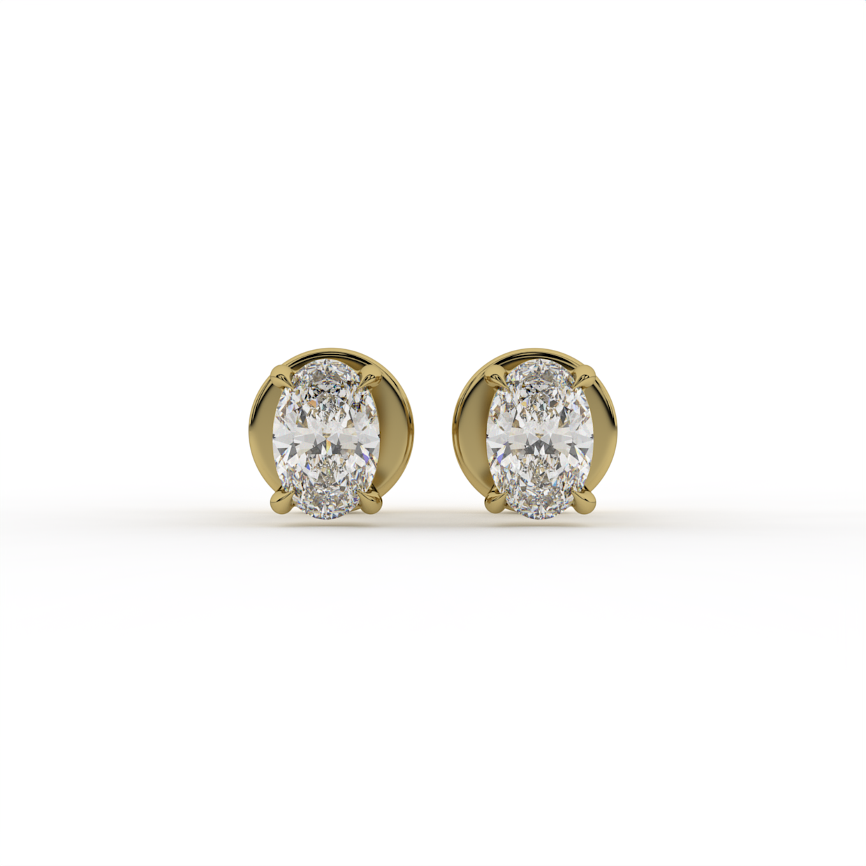 Four Prong Oval Lab Grown Diamond Stud Earrings image 1