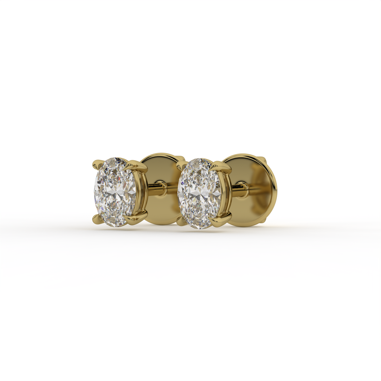 Four Prong Oval Lab Grown Diamond Stud Earrings image 3