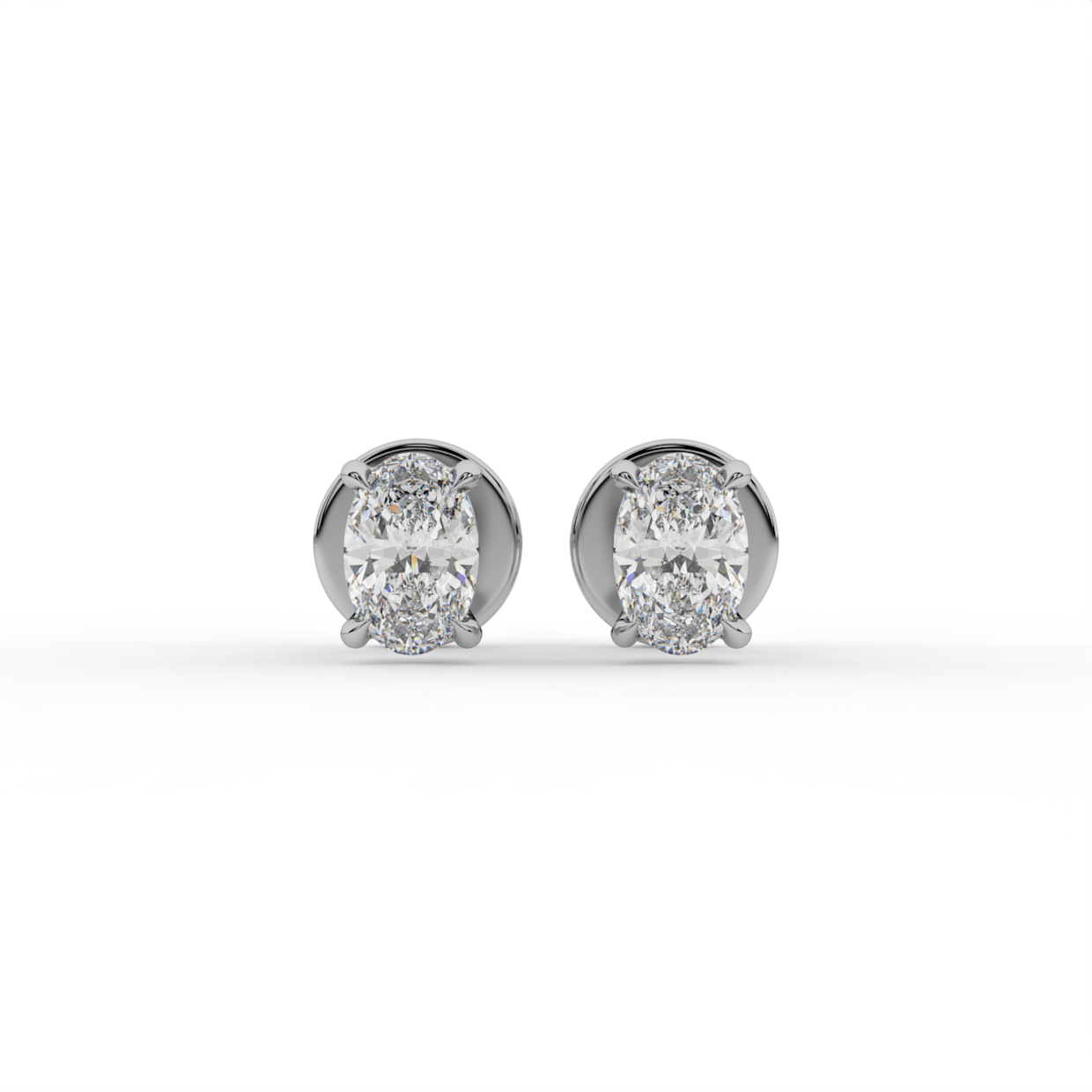 Four Prong Oval Lab Grown Diamond Stud Earrings image 8