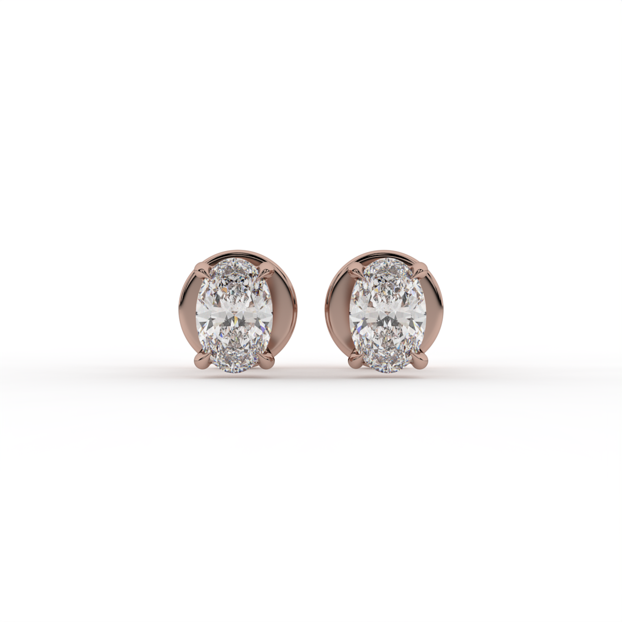 Four Prong Oval Lab Grown Diamond Stud Earrings image 9